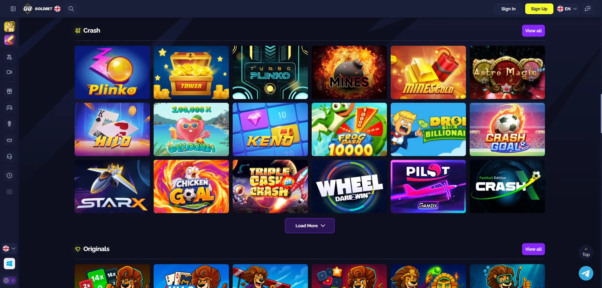 Goldbet Casino slots and live casino games &mdash; full game library India