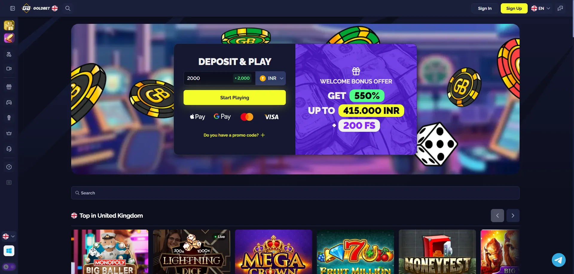 Goldbet Casino India review 2026 &mdash; welcome bonus and overview